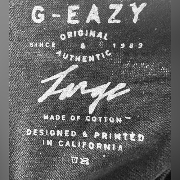 G- Eazy American Rapper T-Shirt size Large NEW black - Picture 2 of 2